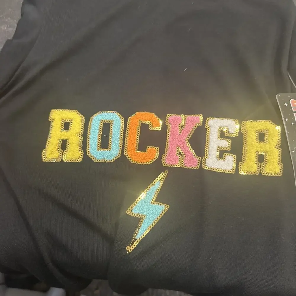 Buttercup Rocker Dog Shirt Size L Black Lightning Bolt Pet Tee NWT Cute